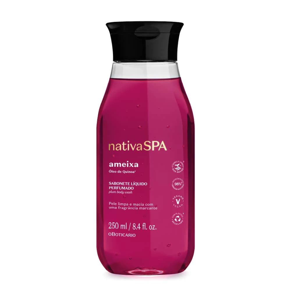 DESCRIPCIÓN El Jabón Líquido Perfumado Nativo SPA Orquídea Lumière brinda momentos diarios de gran frescura, dando como resultado una piel suave, hidratada y fragante. Limpia, renueva y revitaliza tu cuerpo, permitiéndote exaltar tu poder de conquista a través de un rastro de fragancia llamativa y radiante. Con una fórmula iluminada, este jabón líquido favorece un baño relajante, tanto por la textura del producto como por su fragancia única e inconfundible. Con un aroma Floral Ambergris, todo tu cuerpo quedará envuelto por una espuma cremosa muy delicada, que limpia sin resecar tu piel. Lo que necesitas saber sobre el Jabón Líquido Nativo SPA Orquídea Lumière: Suaviza y deja la piel suave desde la primera aplicación; Es fácil de enjuagar; Limpia sin secar. ¡Una experiencia única de frescura, hidratación y aroma! ¡Ríndete a este baño de brillo!Combina la intensidad de la Orquídea con el encanto de las agradables noches de verano y tendrás Nativa SPA Orquídea Lumière, una línea que te invita a irradiar tu poder de conquista. Te mereces todo ese brillo. Piel así, es Native SPA.Modo de uso: Aplicar el jabón sobre la piel húmeda de todo el cuerpo, con movimientos suaves y delicados. Enjuague a continuación. Para una luminosidad aún más intensa, utiliza toda la línea Native SPA Orquídea Lumière. - O Boticário - Skin Experts Pamplona