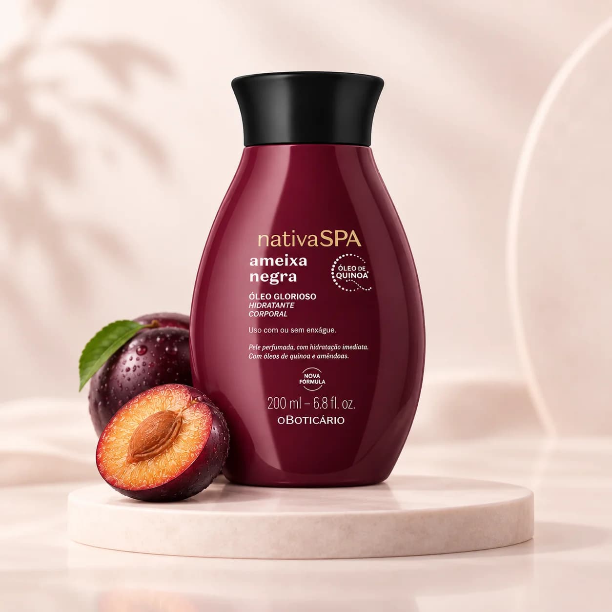 Aceite Hidratante Nativo Spa Ciruela Negra, 200ml - O Boticário - Skin Experts Pamplona
